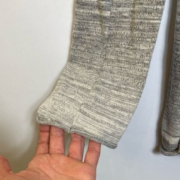 Prana Womens Gemma Hooded Sweater Gray Striped Lightweight Knit Size Large - Picture 5 of 10